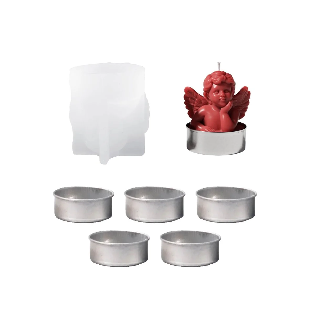 Dreamy Angel Tealight Candle Silicone Mold Collection - Image 11