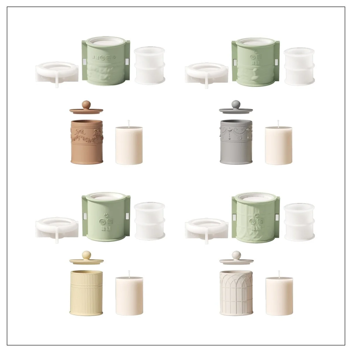 Traces of the Palace Candle Jar Silicone Mold & 9 oz Candle Refill Silicone Mold Collection - Image 15