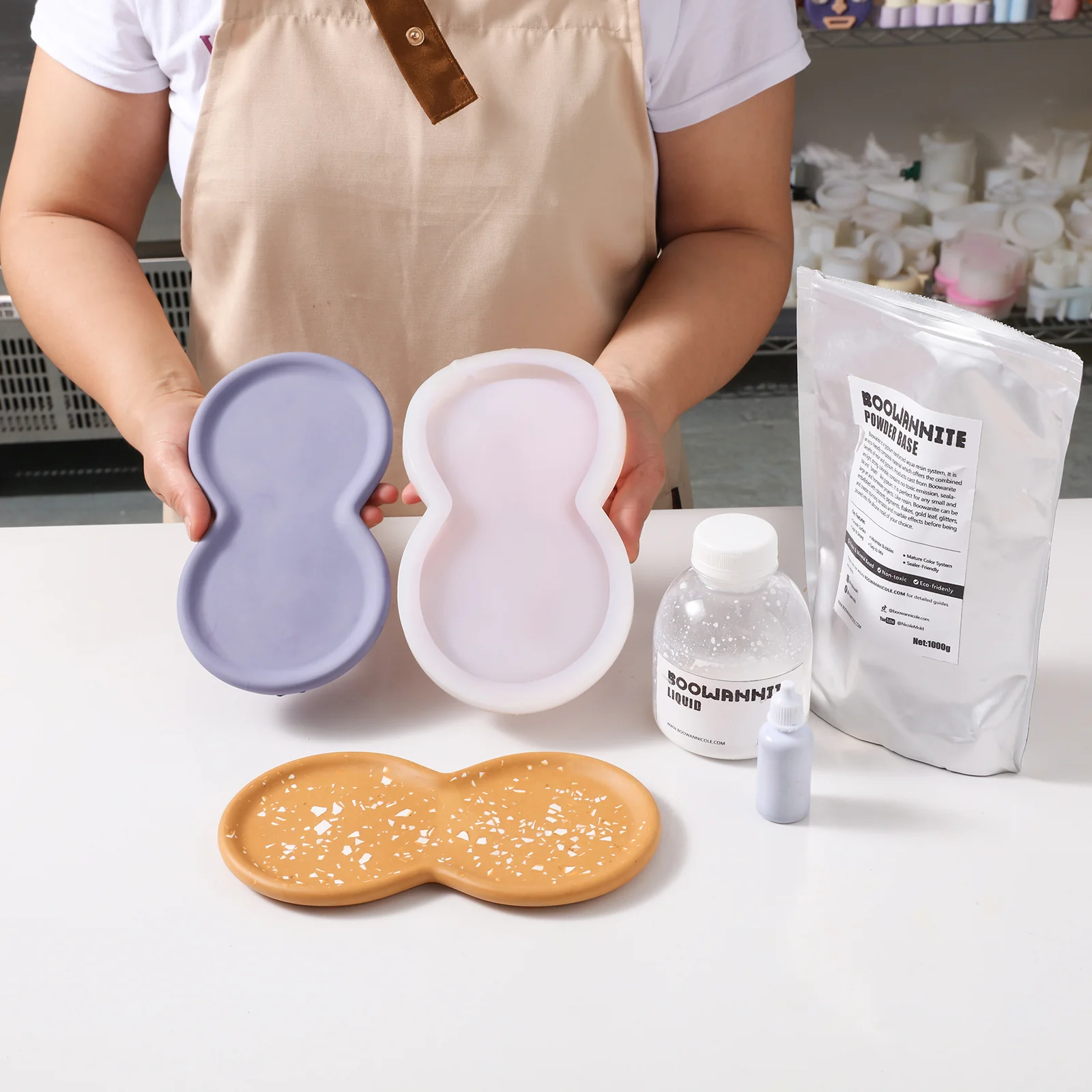 Double-Nut Peanut-Shaped Tray Silicone Mold - Image 3