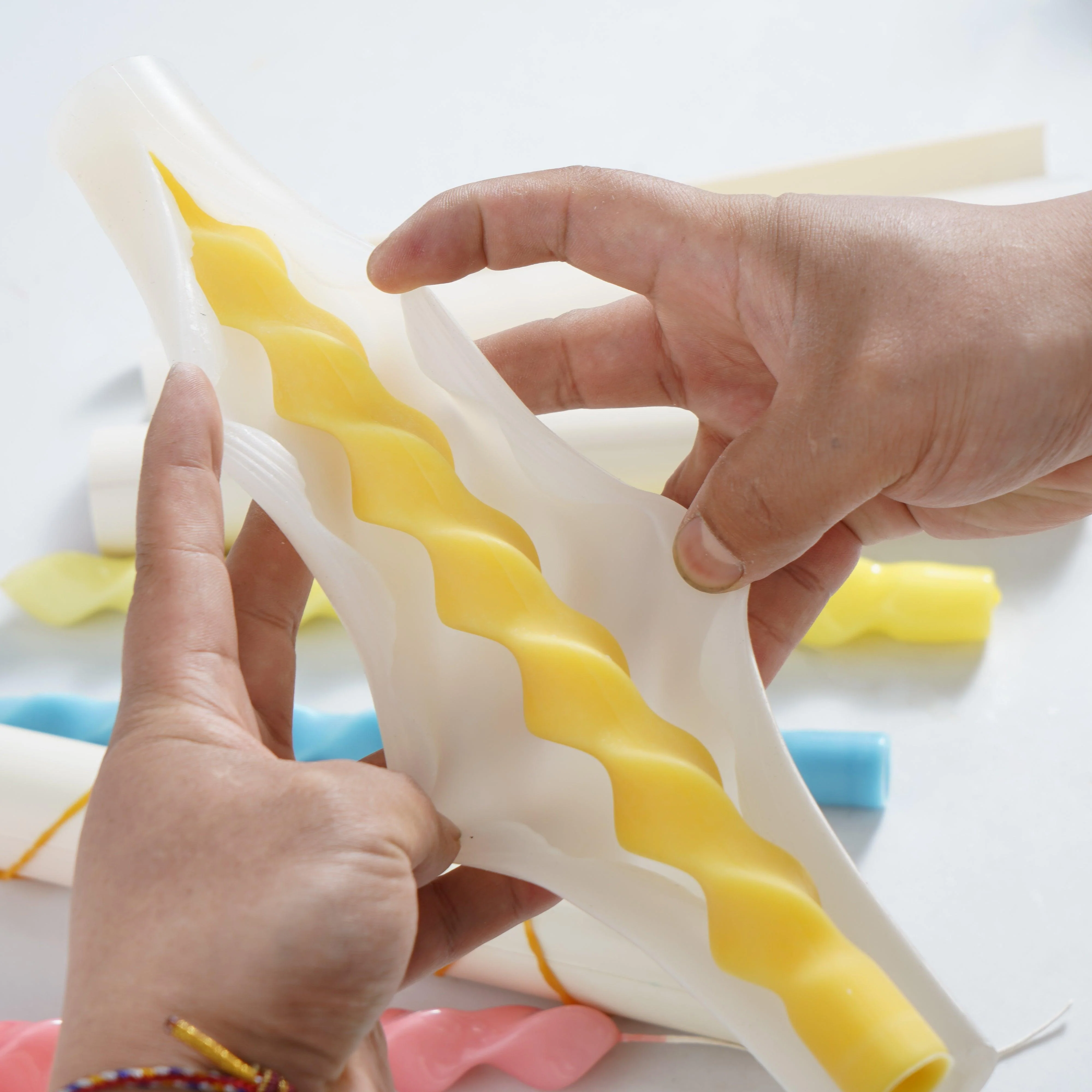 Elegant Twisted Long Taper Candle Silicone Mould - Image 4