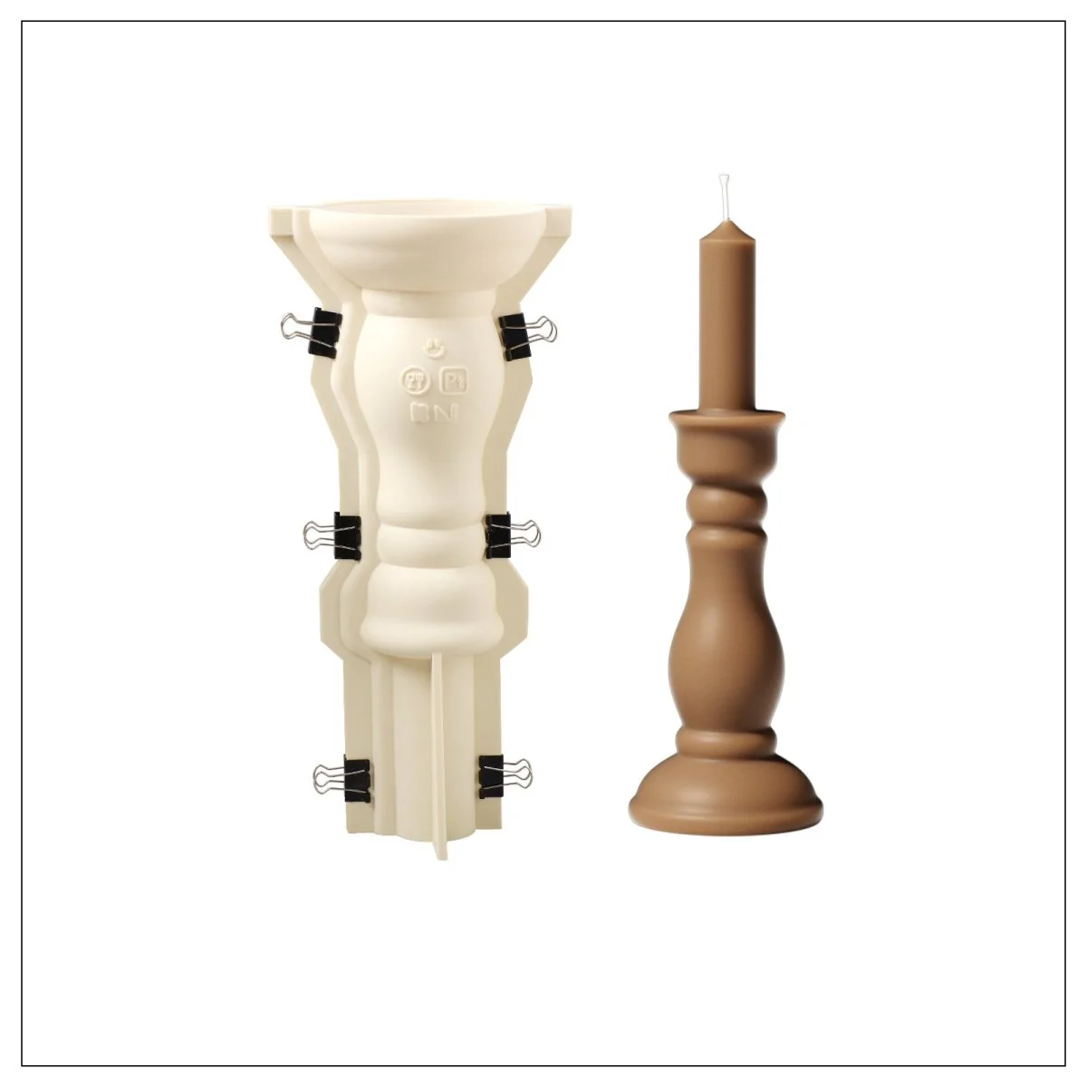Sculpted Serenity Pillar Candle Silicone Mold - Image 9