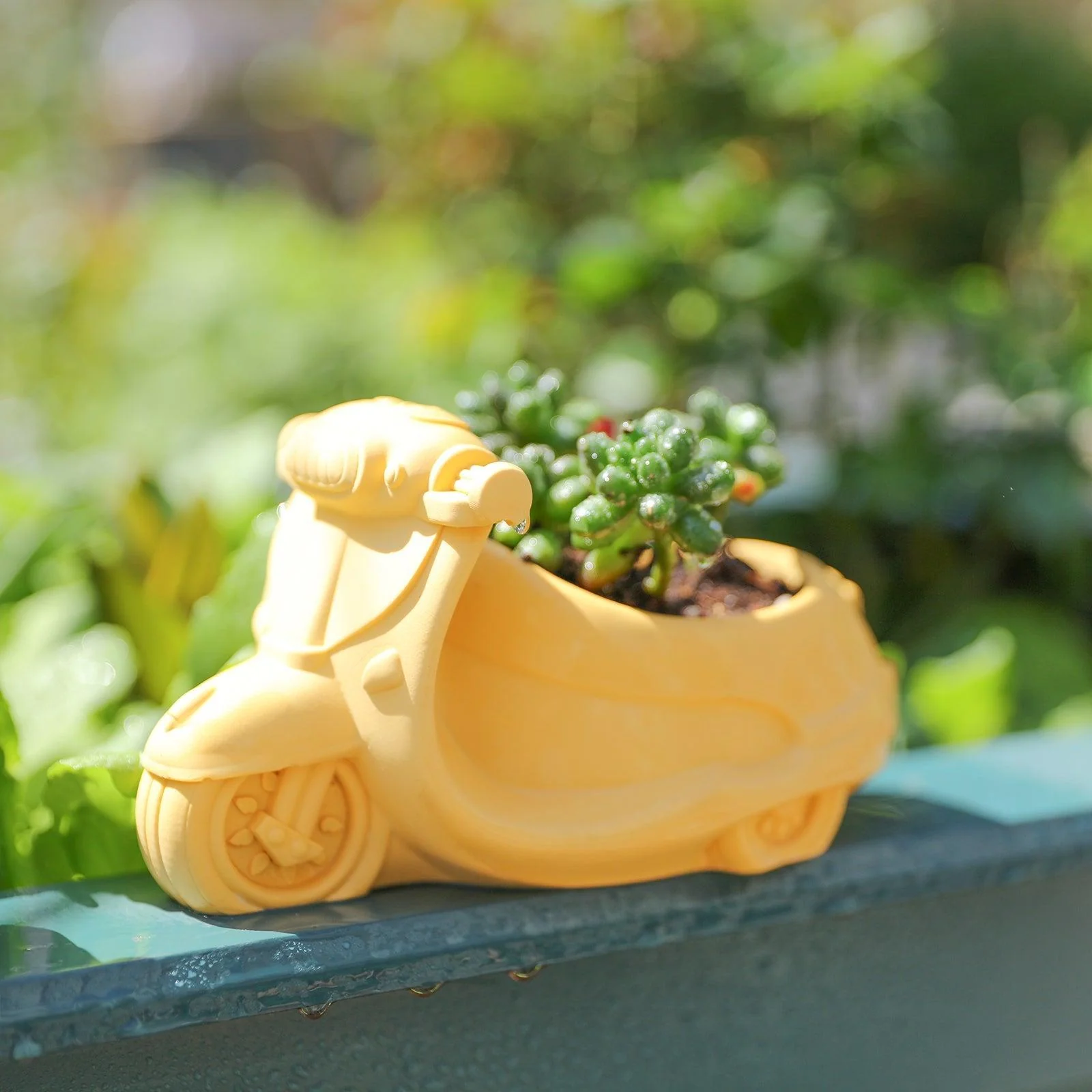 Italian Vintage Motorcycle Plant Pot Concrete Silicone Mold - Image 4