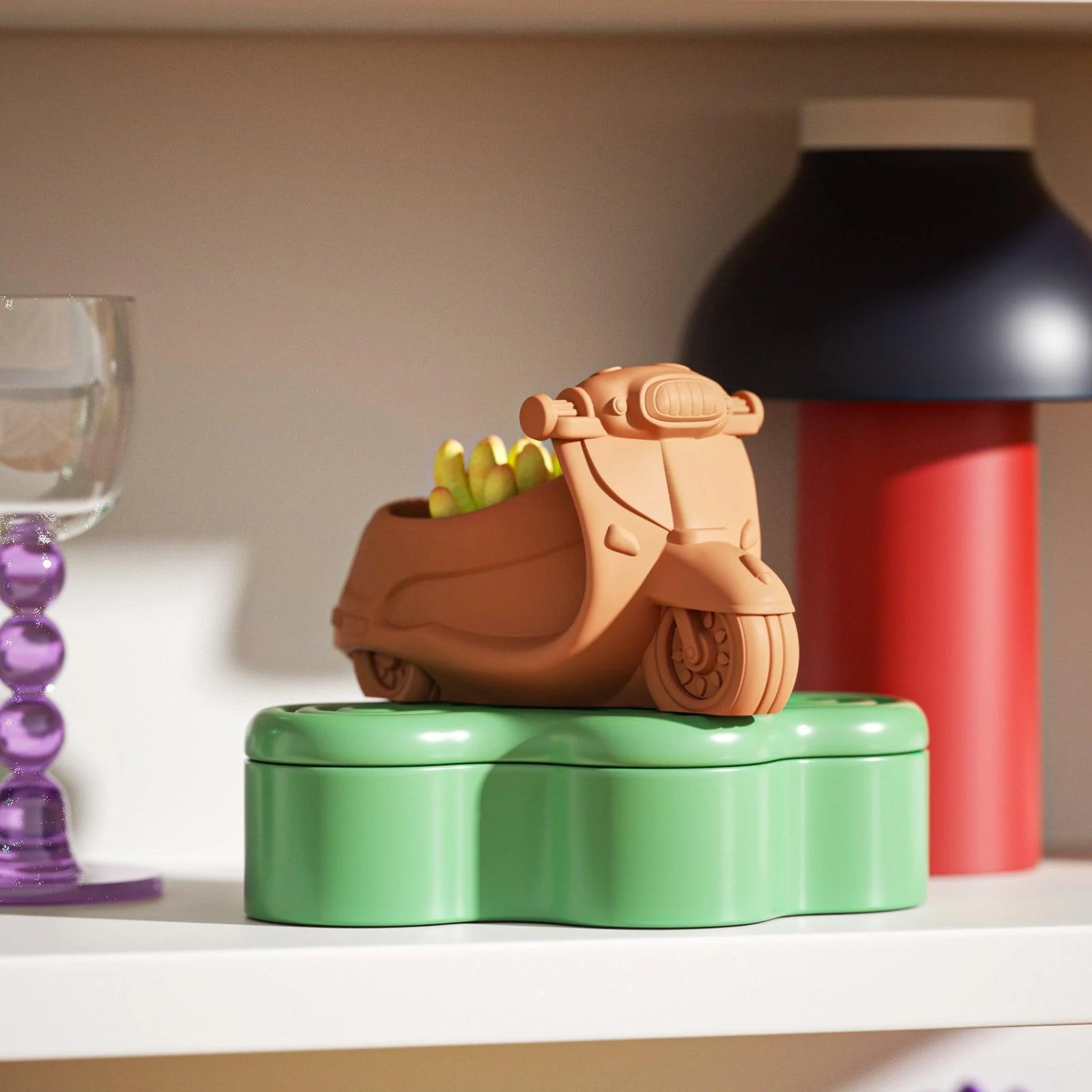 Italian Vintage Motorcycle Plant Pot Concrete Silicone Mold - Image 6