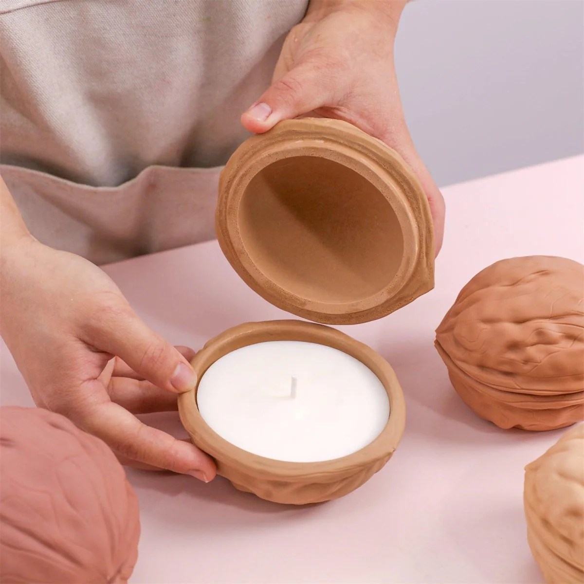 Walnut Shell Candle Jar & Candle Refill Silicone Mold Collection - Image 7