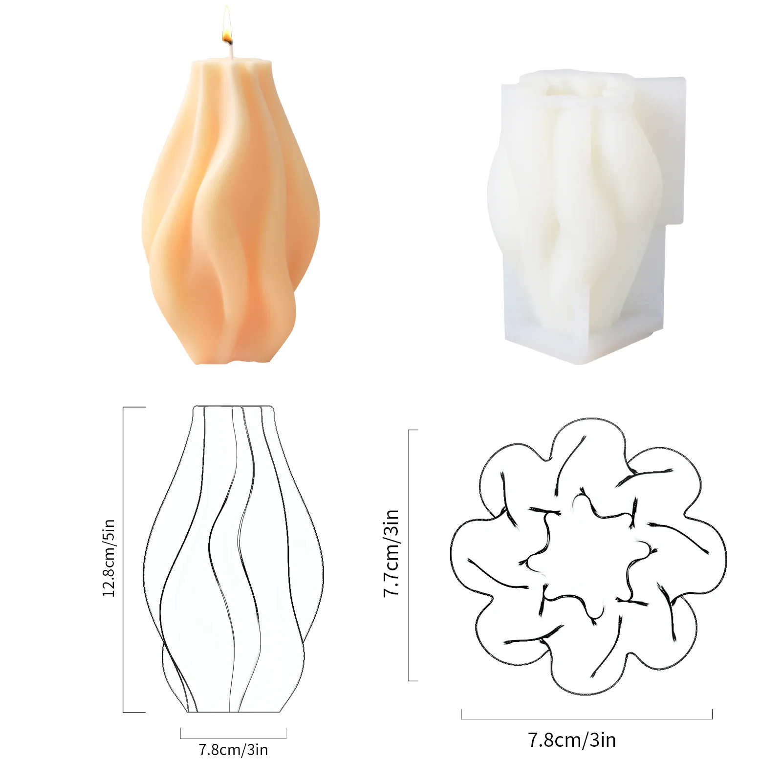 Sleek Wave Candle Silicone Mold - Image 8