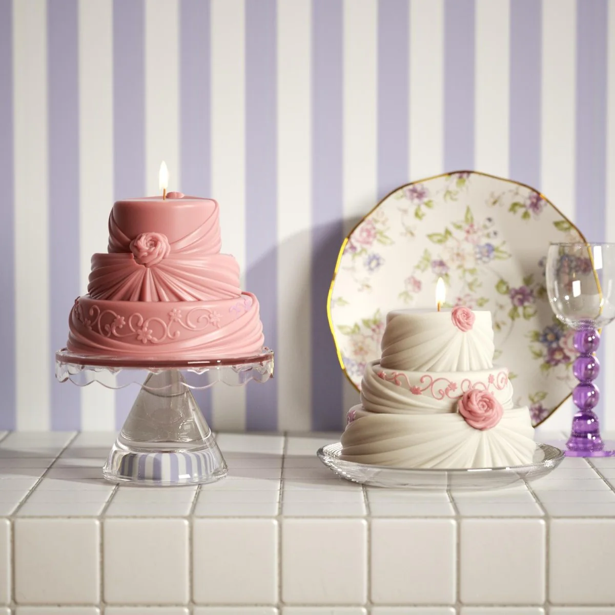 Three-Tier Rose Veil Wedding Cake Candle Silicone Mold - Image 5