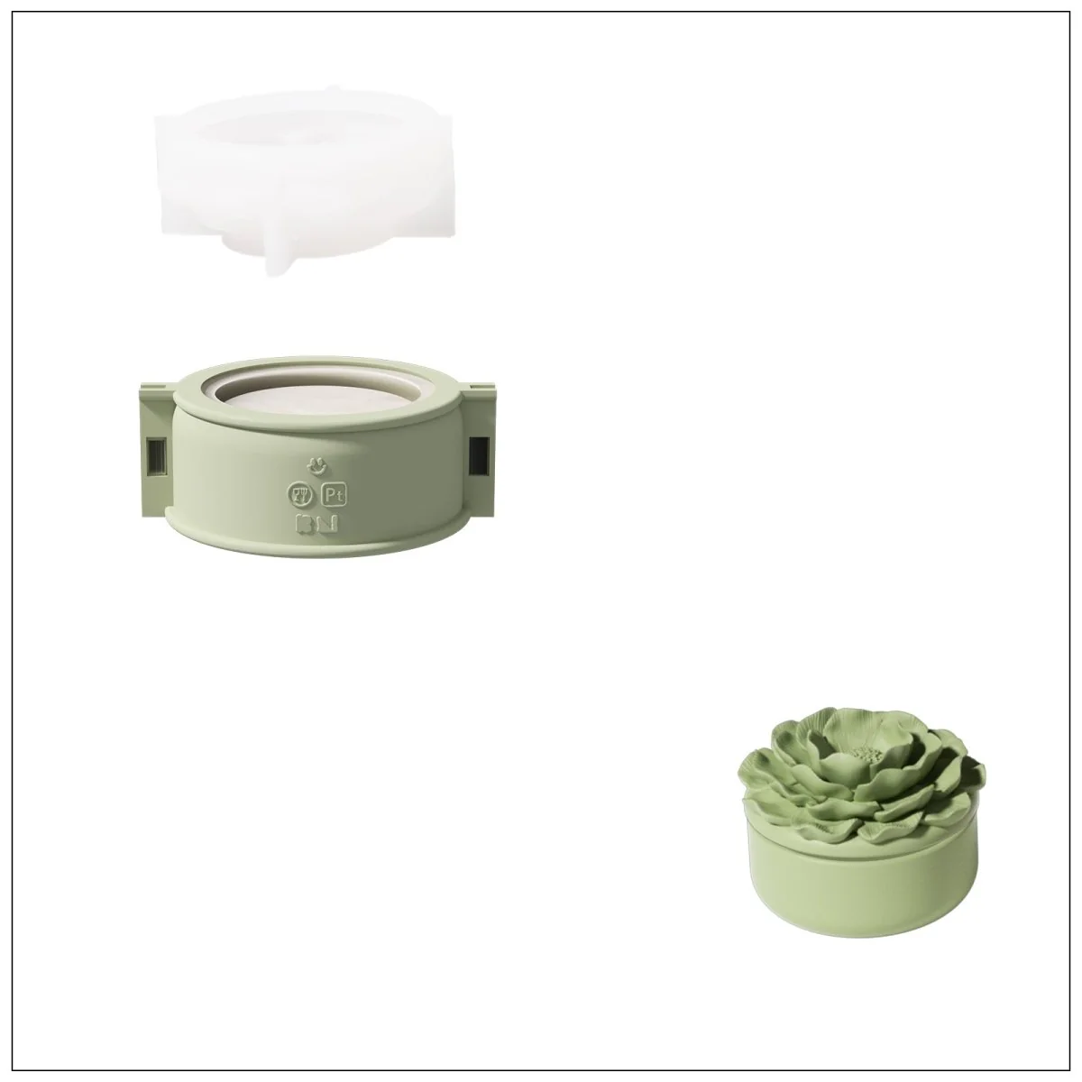 Whispers of Camellia Low Candle Jar Silicone Mold & Candle Refill Silicone Mold - Image 11