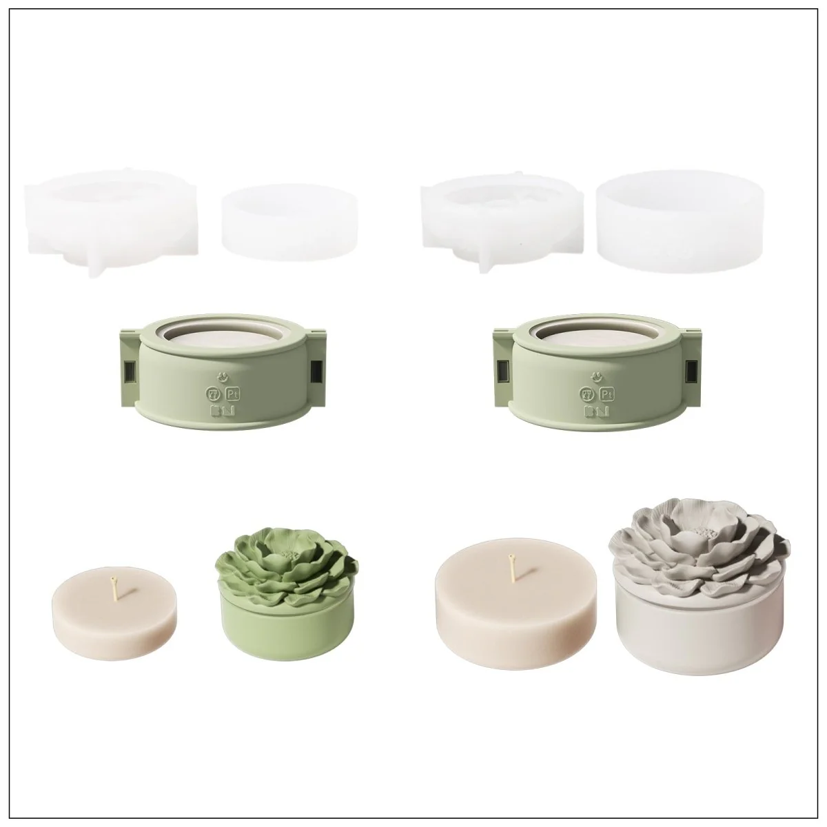 Whispers of Camellia Low Candle Jar Silicone Mold & Candle Refill Silicone Mold - Image 17