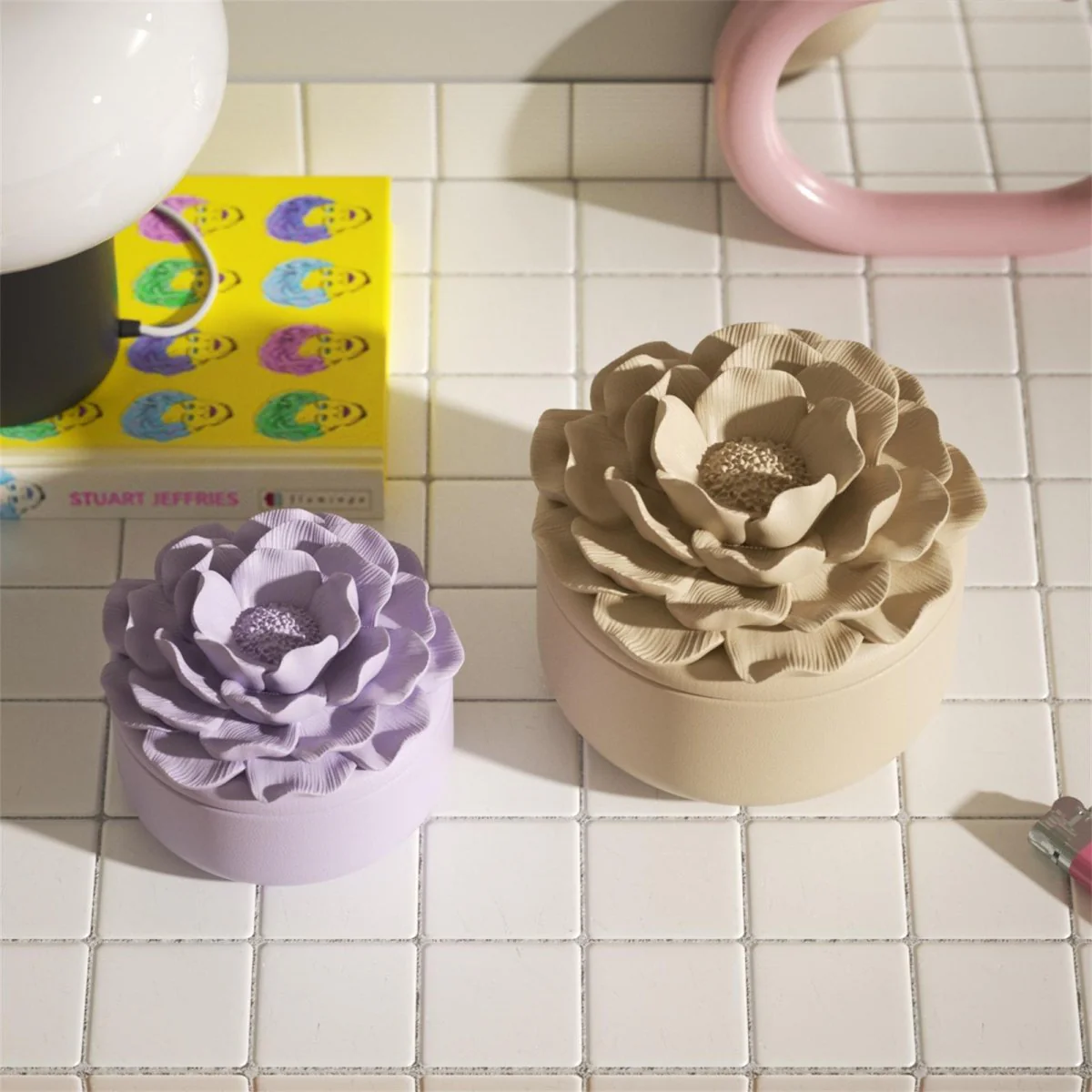 Whispers of Camellia Low Candle Jar Silicone Mold & Candle Refill Silicone Mold - Image 4