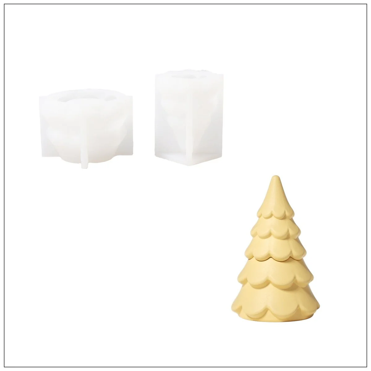 3oz Winter Wonderland Wavy Christmas Tree Candle Jar Silicone Mold - Image 11