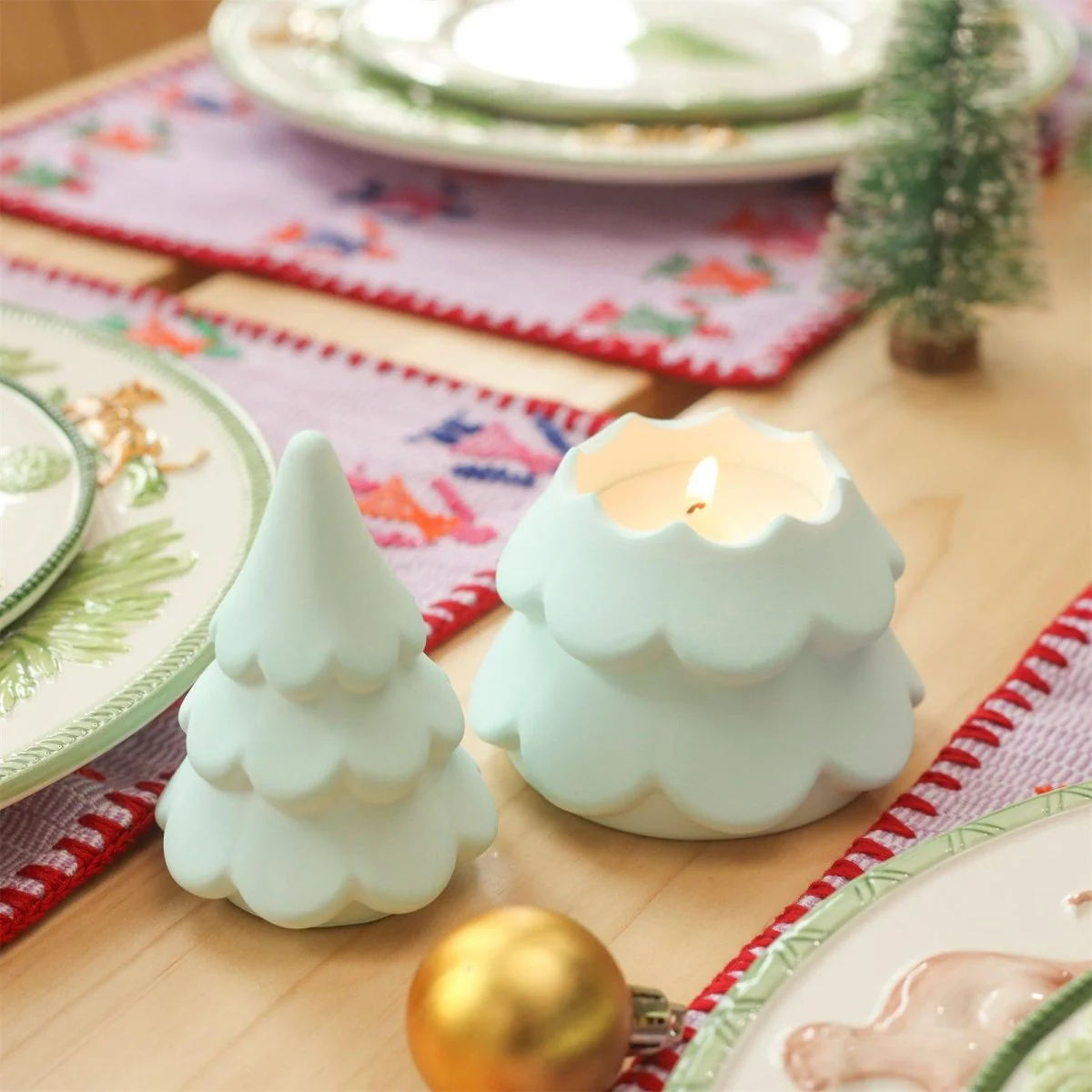 3oz Winter Wonderland Wavy Christmas Tree Candle Jar Silicone Mold - Image 5