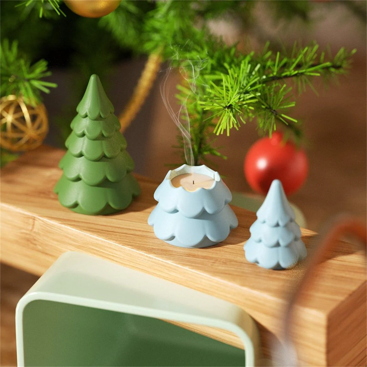 3oz Winter Wonderland Wavy Christmas Tree Candle Jar Silicone Mold - Image 6