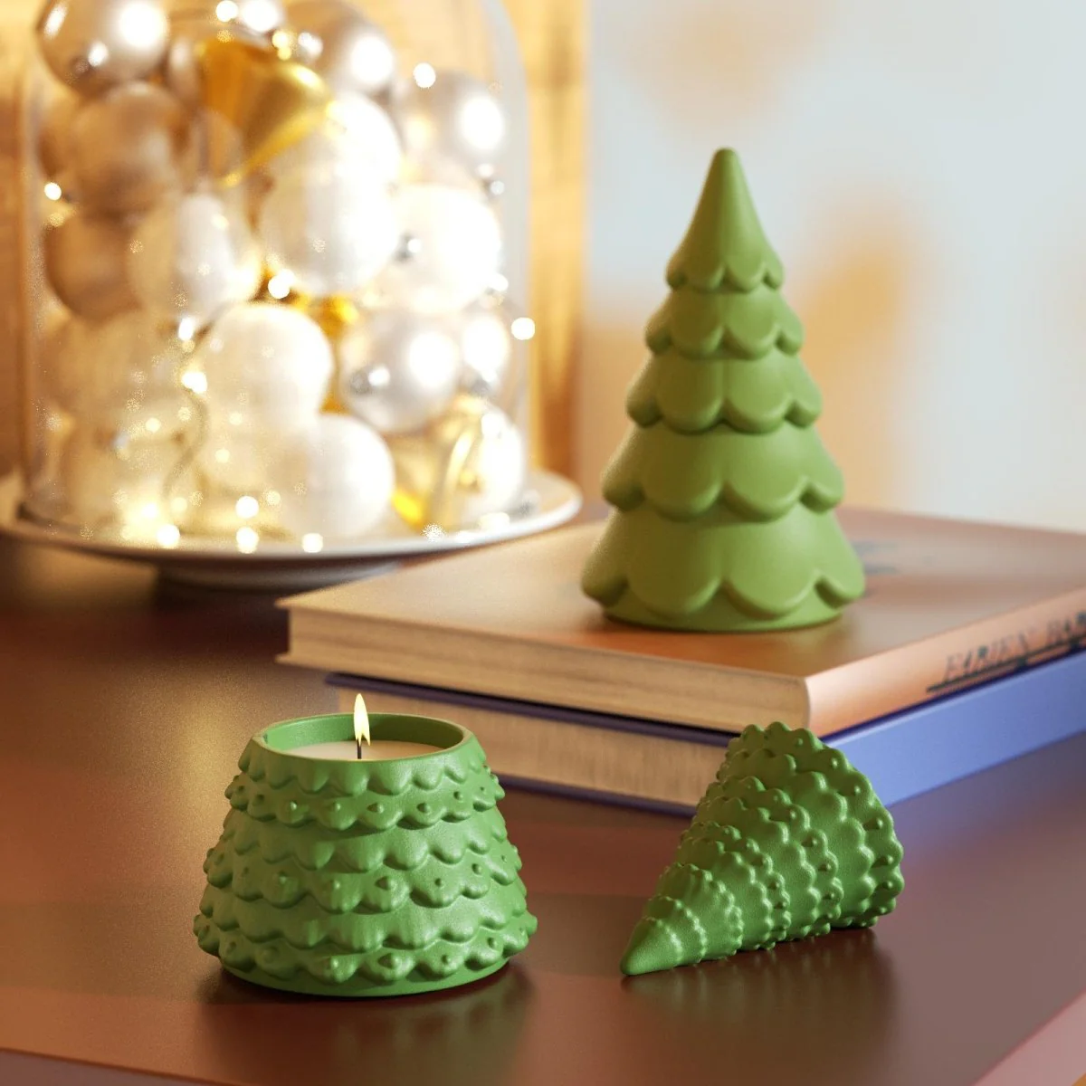 3oz Winter Wonderland Wavy Christmas Tree Candle Jar Silicone Mold - Image 7