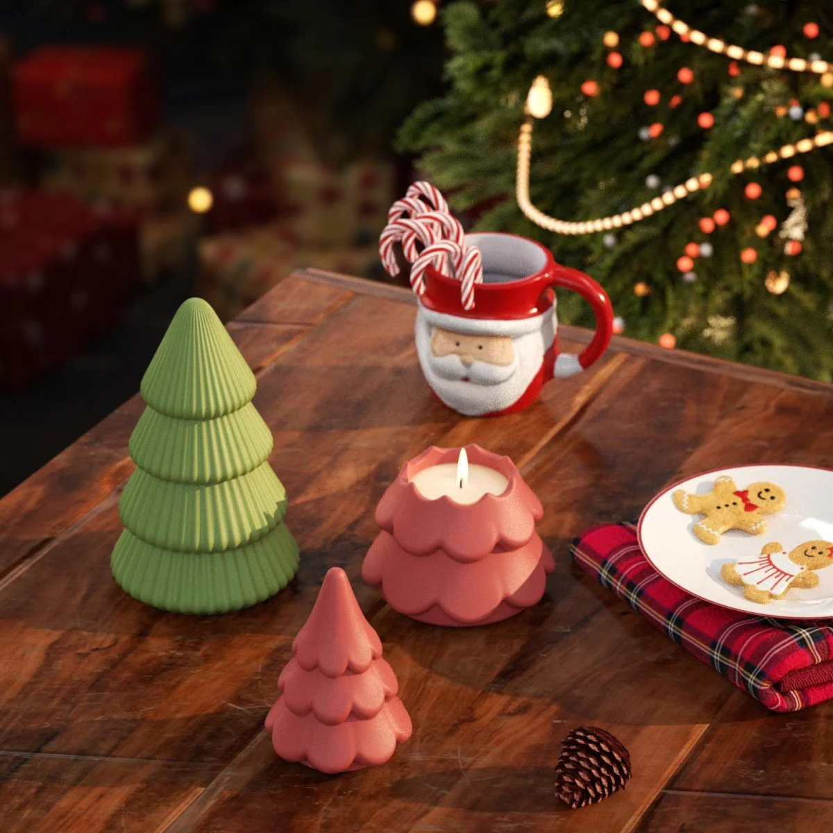 3oz Winter Wonderland Wavy Christmas Tree Candle Jar Silicone Mold - Image 8