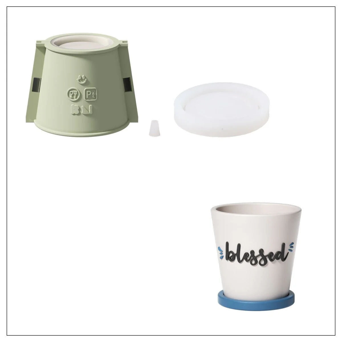 Words of Blessing Plant Pot Silicone Mold Collection - Image 16