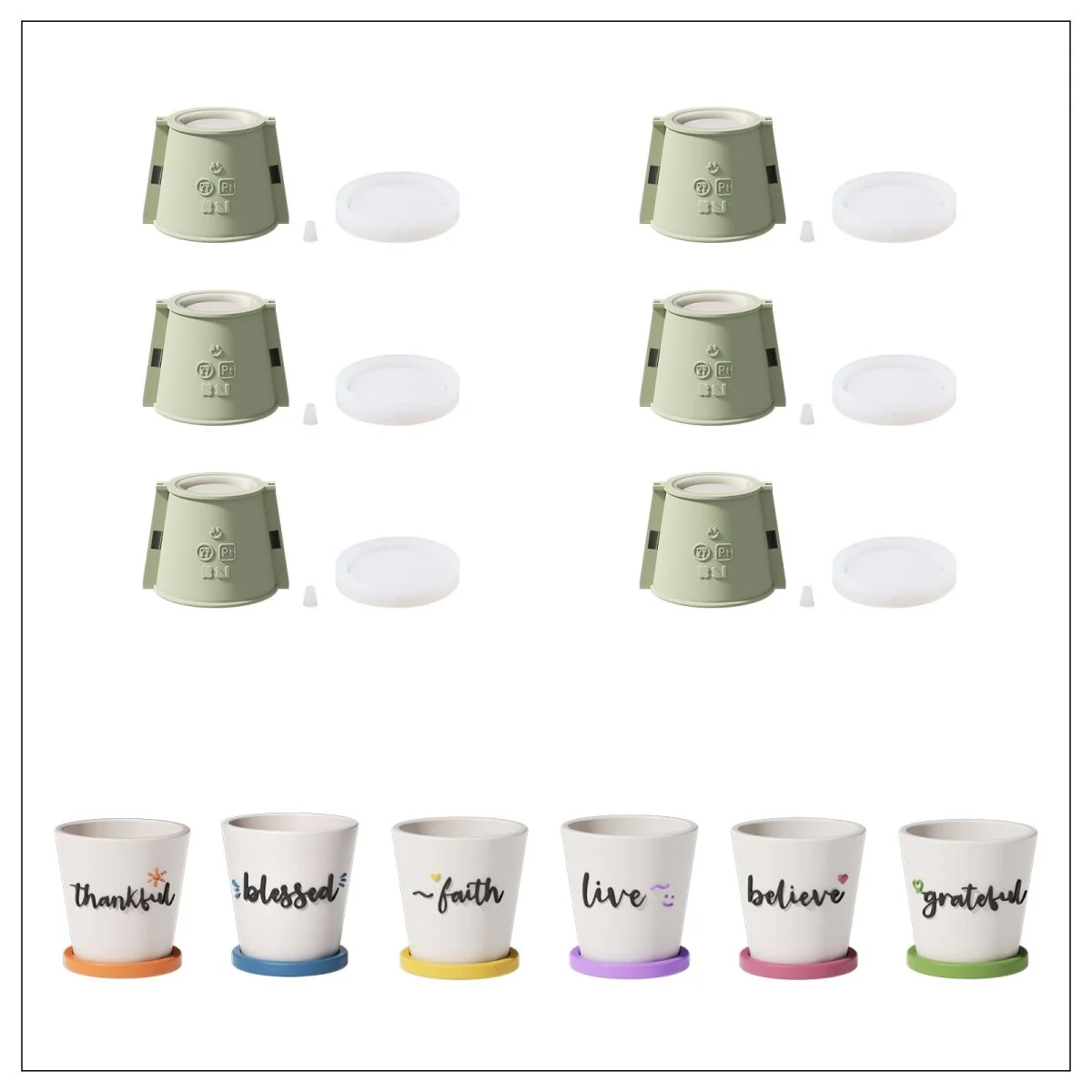 Words of Blessing Plant Pot Silicone Mold Collection - Image 18