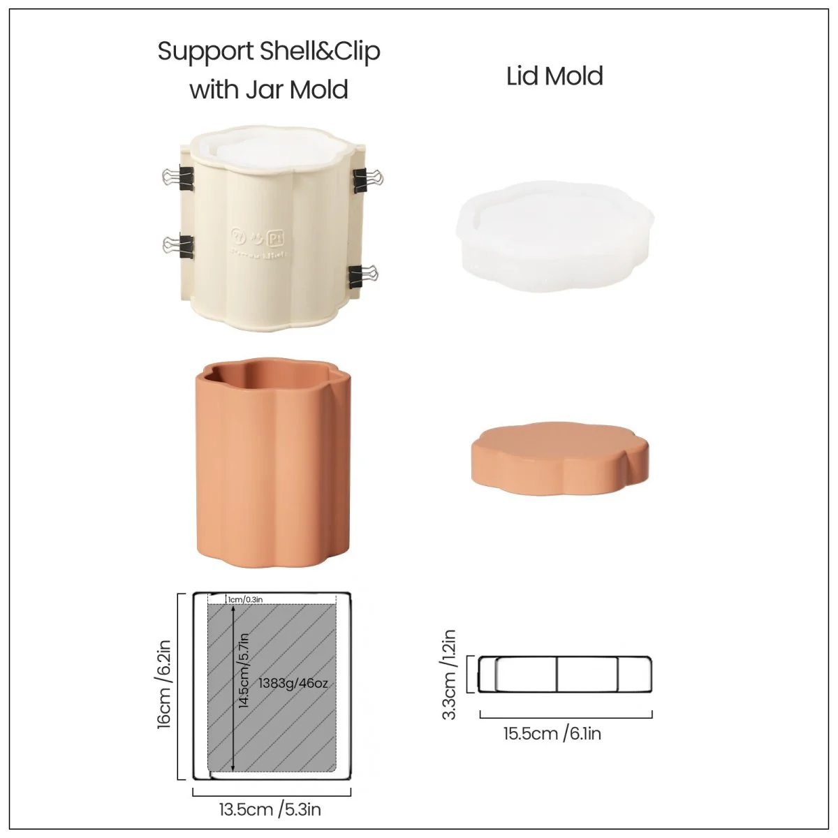 Floral Column Storage Jar Silicone Mold - Image 13