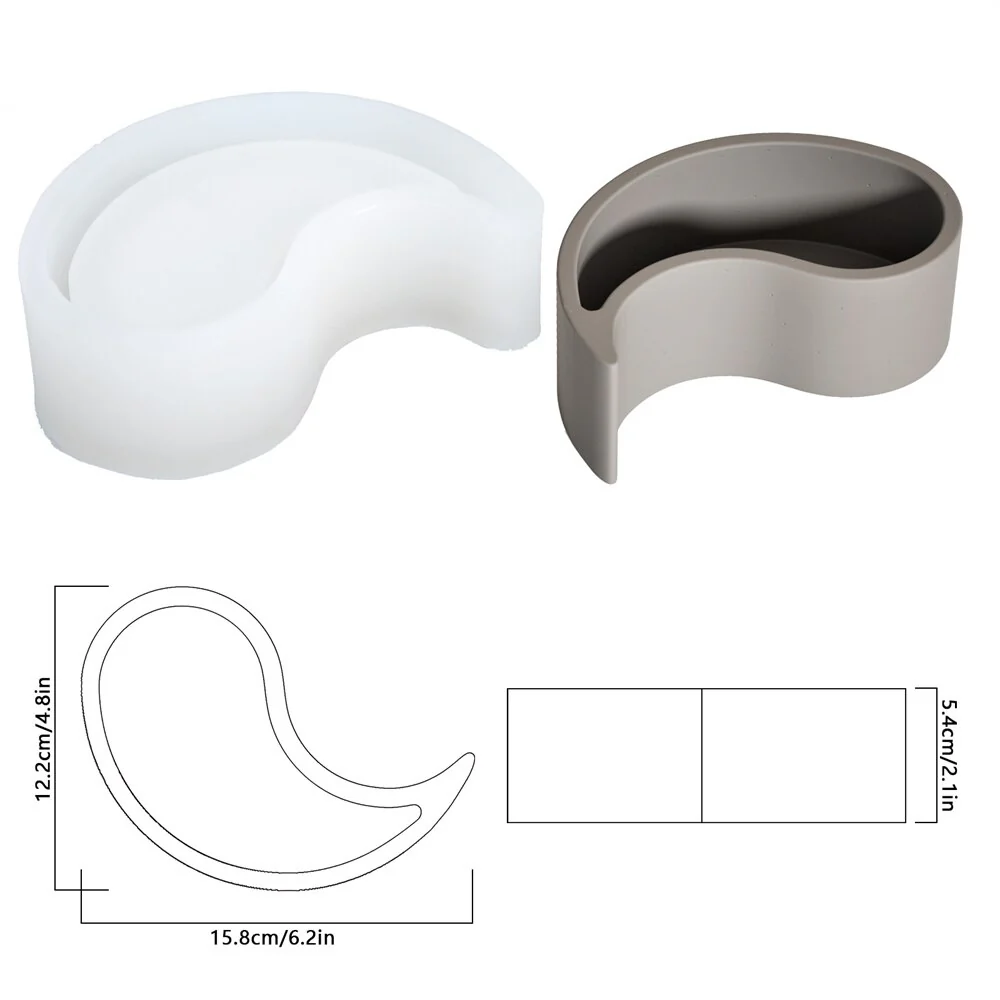 Yin Yang Concrete Succlent Planter Silicone Mold - Image 7